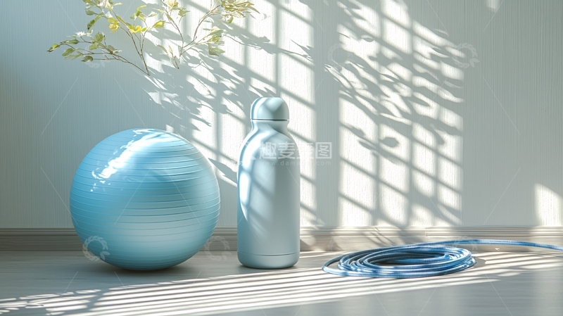 高清大图下载【趣麦麦图】室内光影下的运动器械