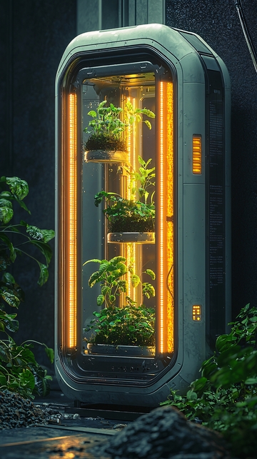 未来科技感植物培养箱