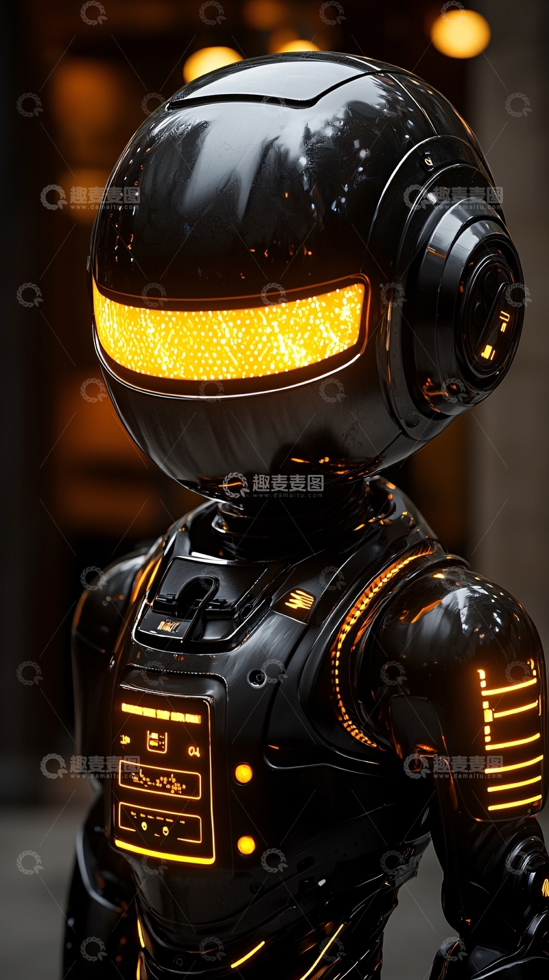 高清大图下载【趣麦麦图】黑色机器人