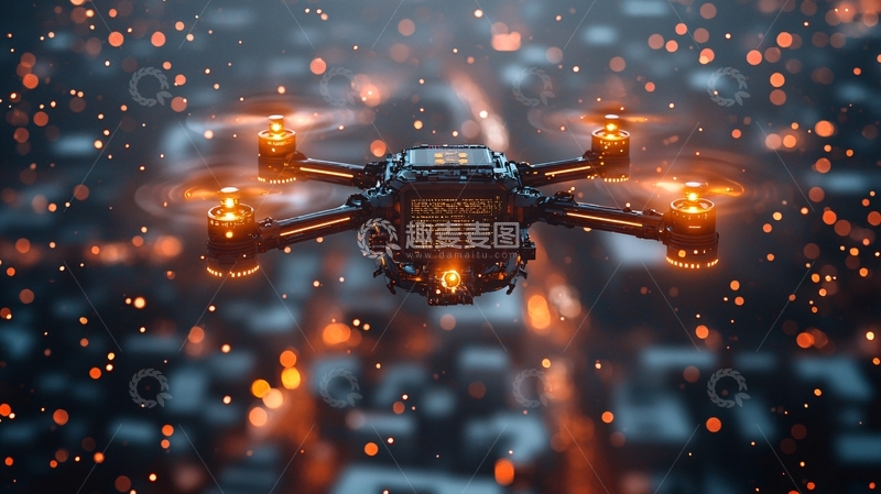 高清大图下载【趣麦麦图】未来科技感无人机
