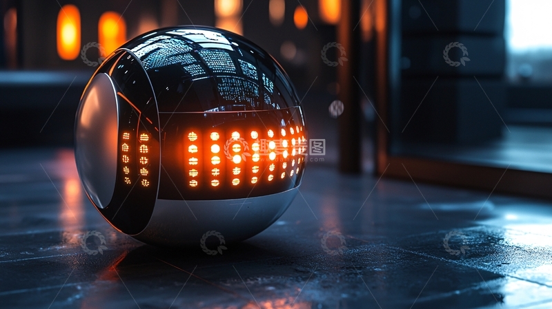 高清大图下载【趣麦麦图】未来感球形机器人