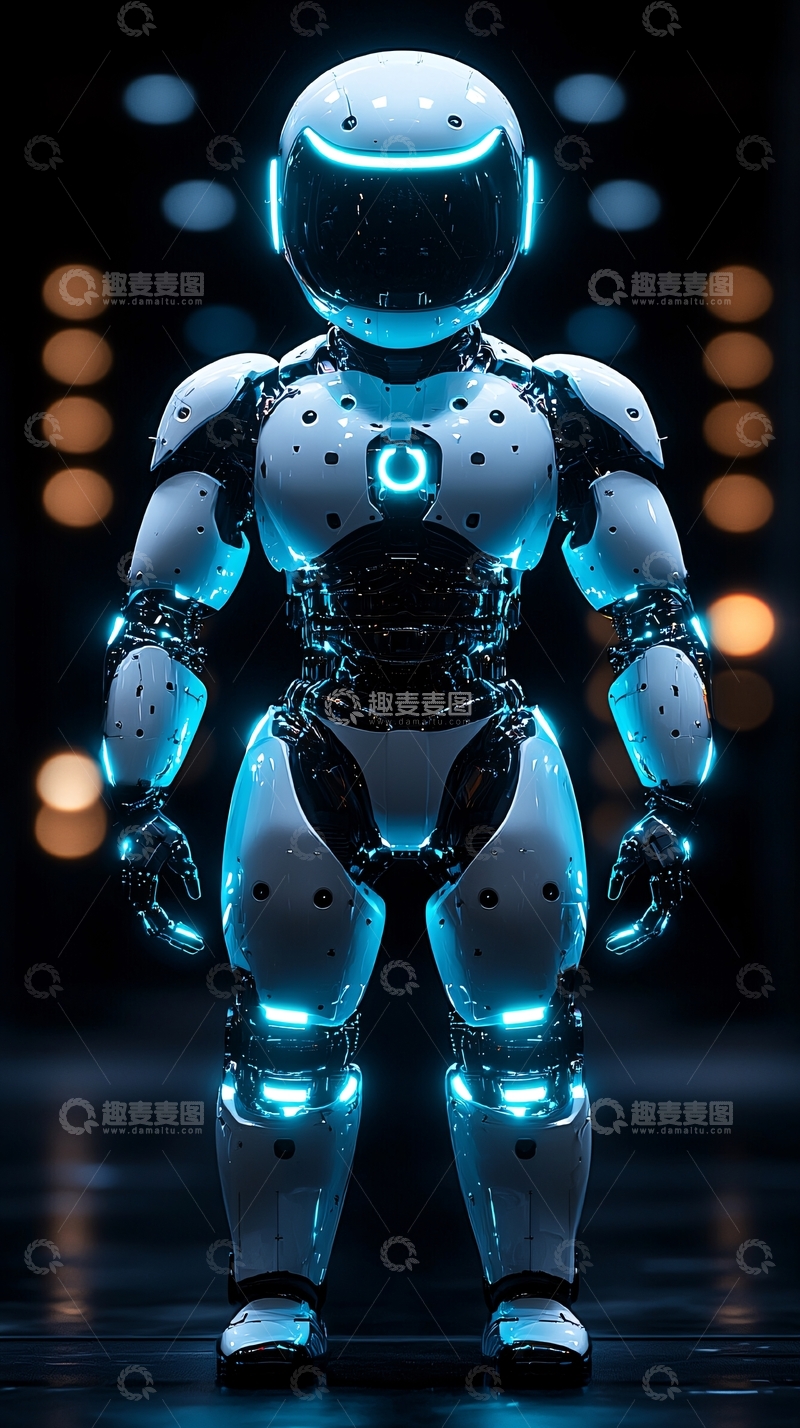 高清大图下载【趣麦麦图】科幻风白色机器人