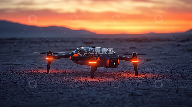高清大图下载【趣麦麦图】无人机日落沙漠高清图