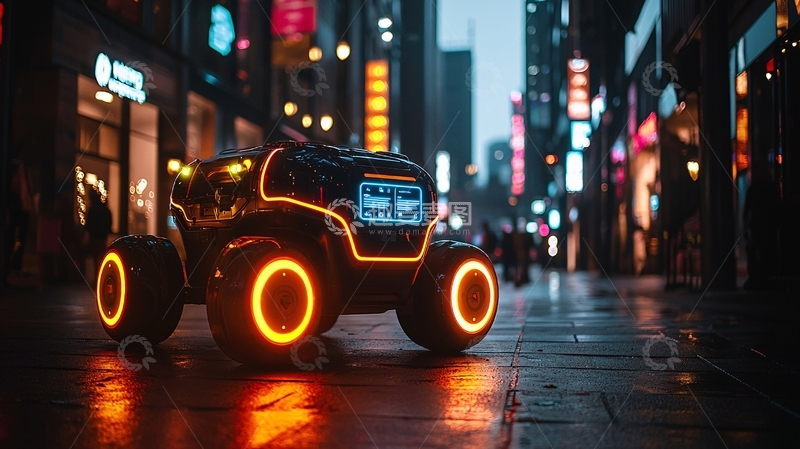 高清大图下载【趣麦麦图】未来都市自动驾驶汽车