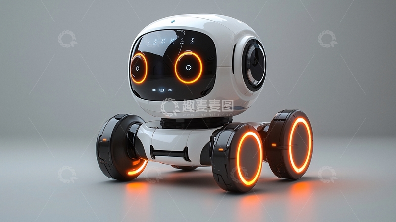 高清大图下载【趣麦麦图】白色小巧智能机器人