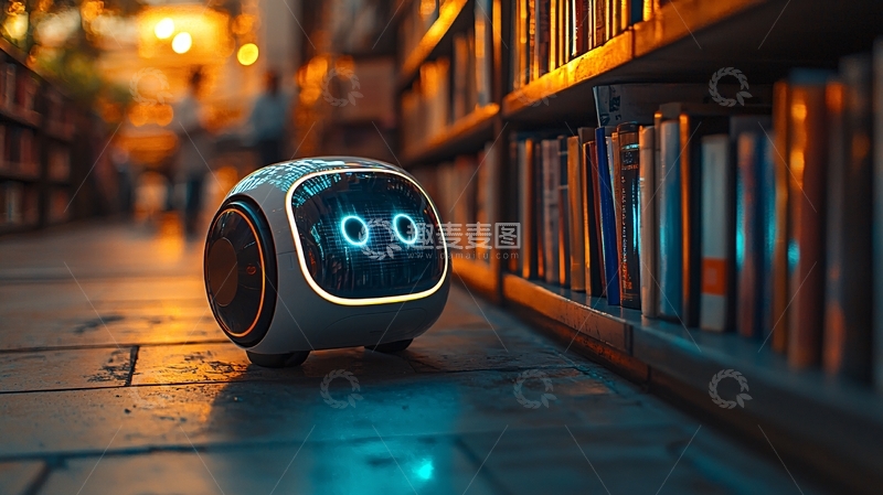 高清大图下载【趣麦麦图】图书馆机器人