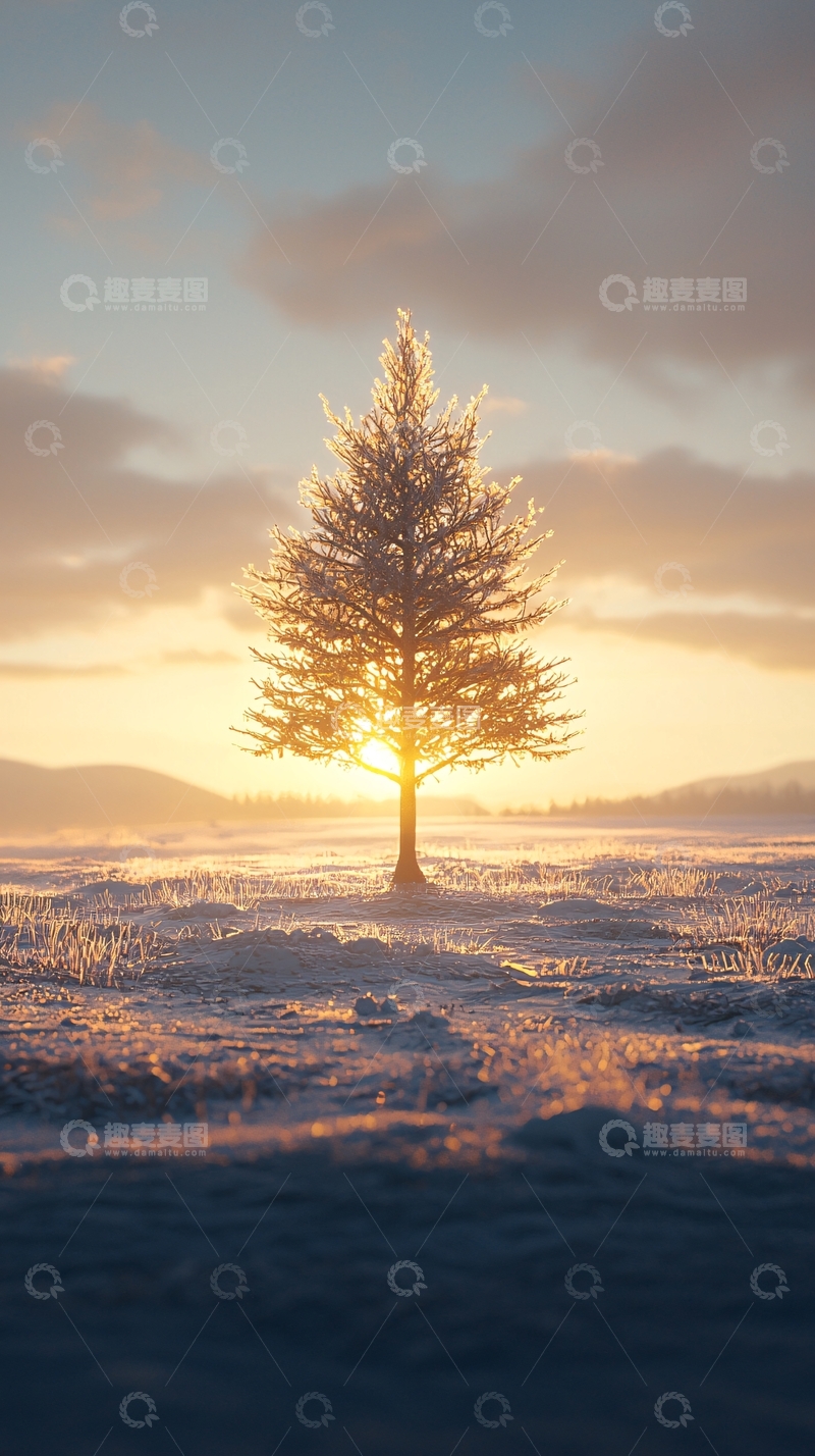 高清大图下载【趣麦麦图】冬日日出