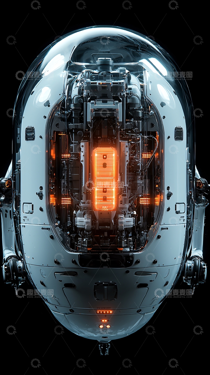 高清大图下载【趣麦麦图】透明头盔机器人内部结构