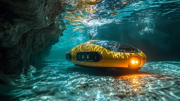 黄色潜水器洞穴探险