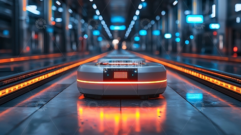 高清大图下载【趣麦麦图】未来科技感自动驾驶机器人