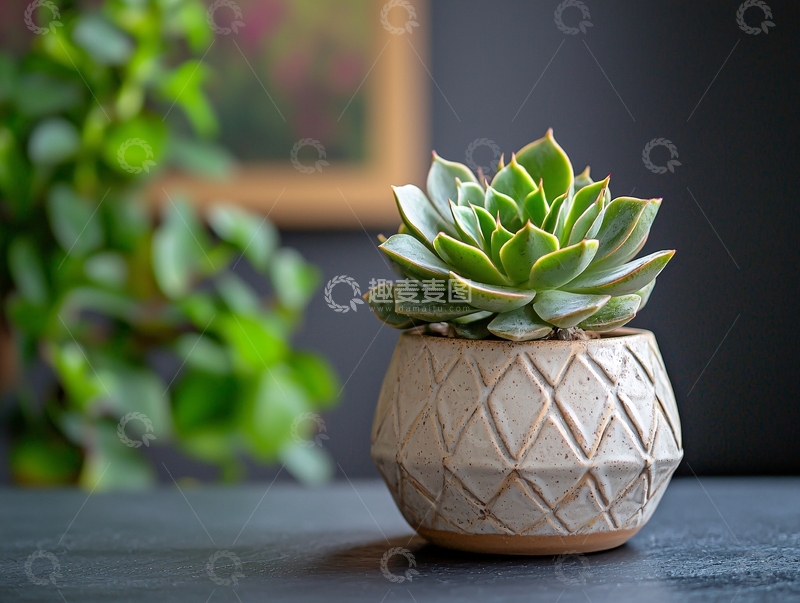 高清大图下载【趣麦麦图】多肉植物盆栽