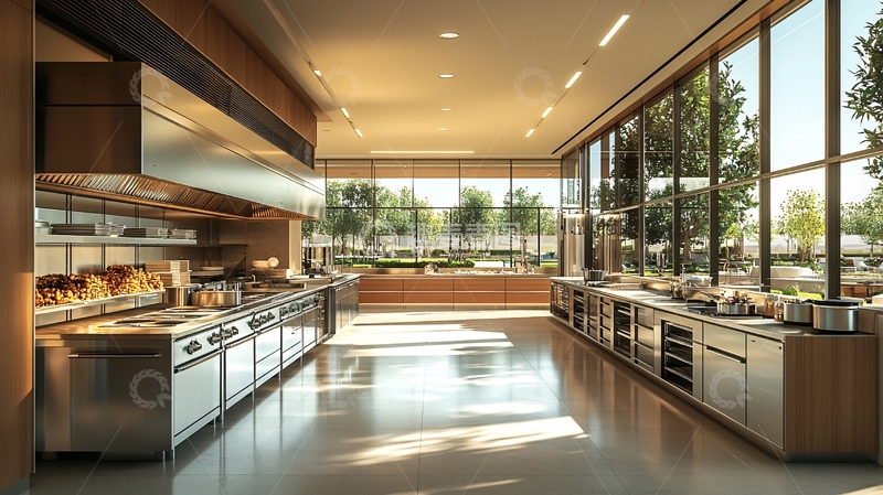 高清大图下载【趣麦麦图】现代化高端开放式厨房
