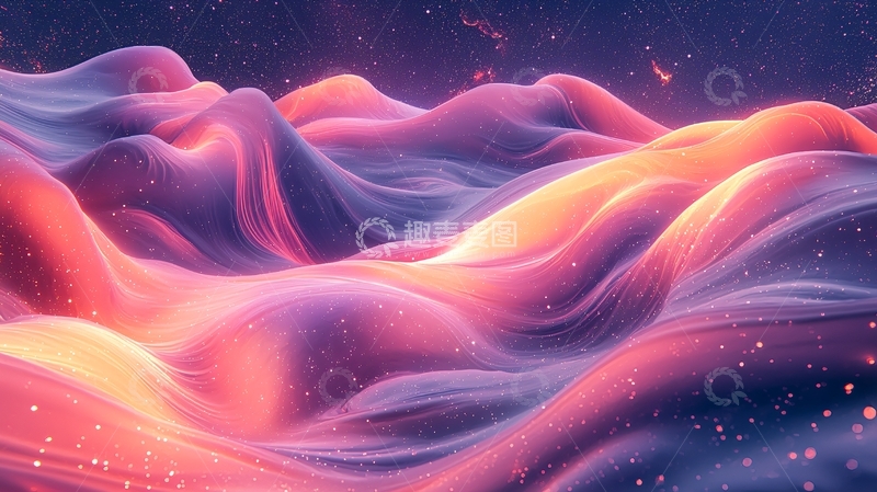 高清大图下载【趣麦麦图】梦幻般流动的彩色山峦