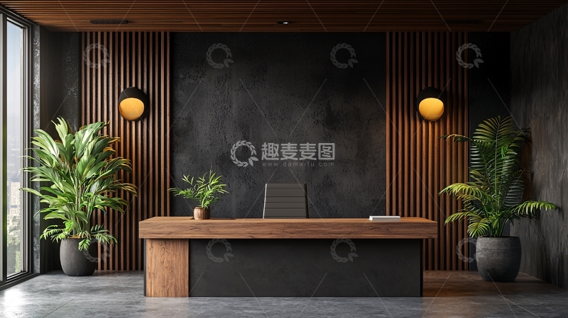 高清大图下载【趣麦麦图】现代简约木质前台设计