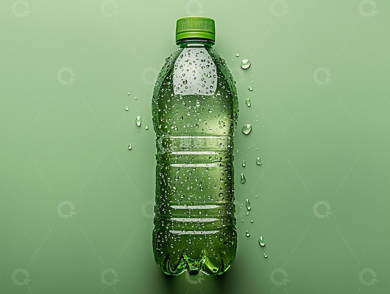 高清大图下载【趣麦麦图】绿色背景饮料瓶