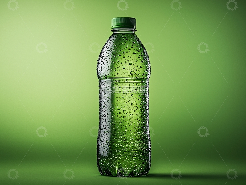 高清大图下载【趣麦麦图】绿色背景饮料瓶