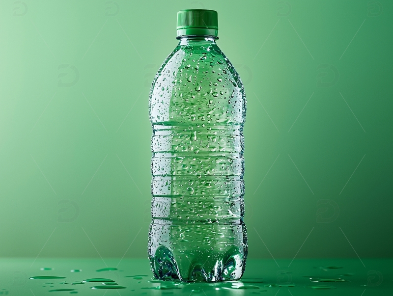 高清大图下载【趣麦麦图】绿色瓶装水带水珠