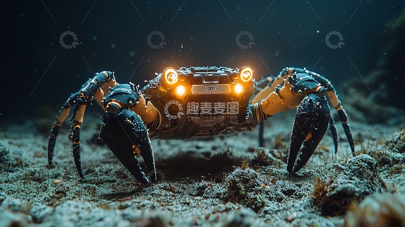 高清大图下载【趣麦麦图】深海螃蟹机器人