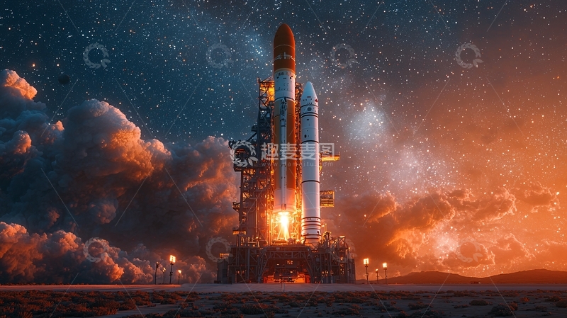 高清大图下载【趣麦麦图】火箭发射升空