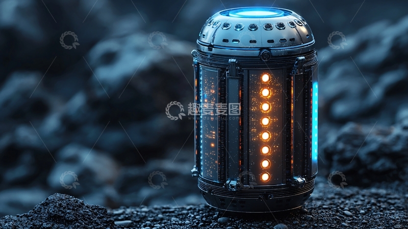 高清大图下载【趣麦麦图】科幻风格金属容器