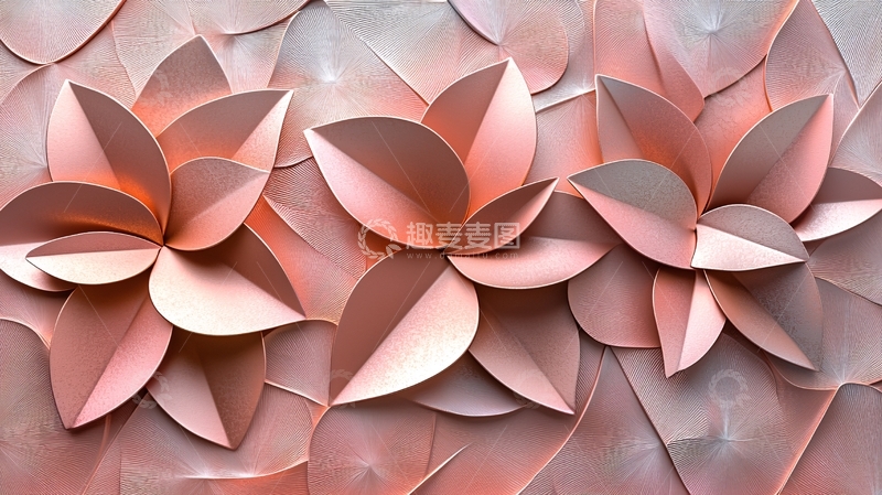 高清大图下载【趣麦麦图】粉色纸艺花朵背景