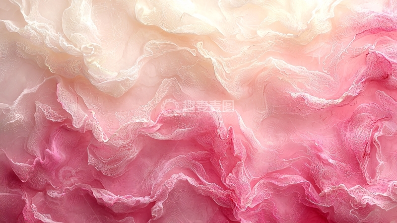 高清大图下载【趣麦麦图】粉色渐变褶皱纱织
