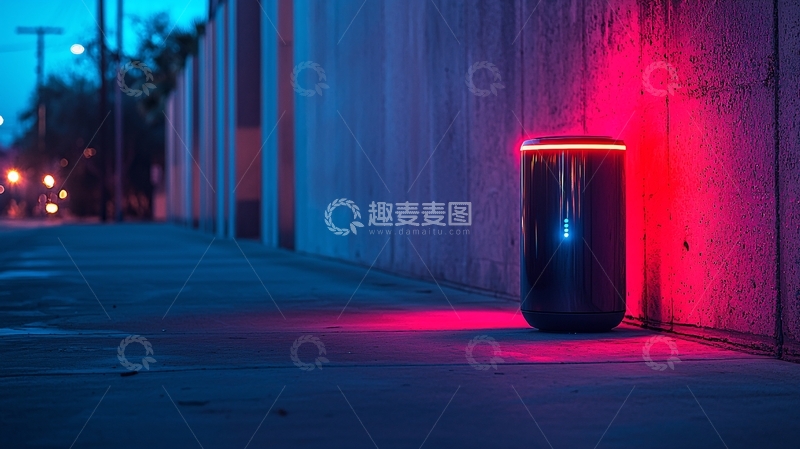 高清大图下载【趣麦麦图】夜间街道智能音箱