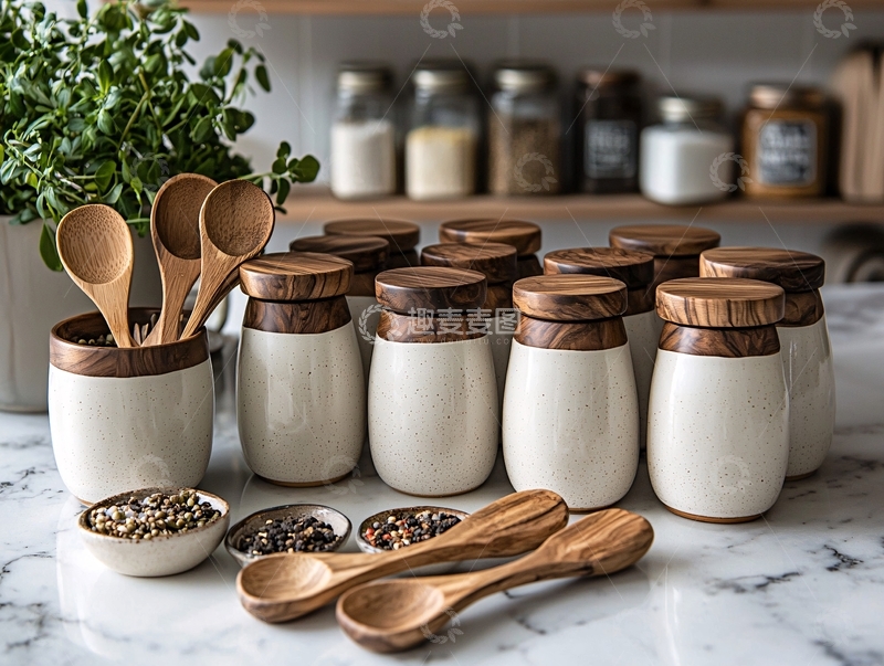 高清大图下载【趣麦麦图】厨房调料罐套装