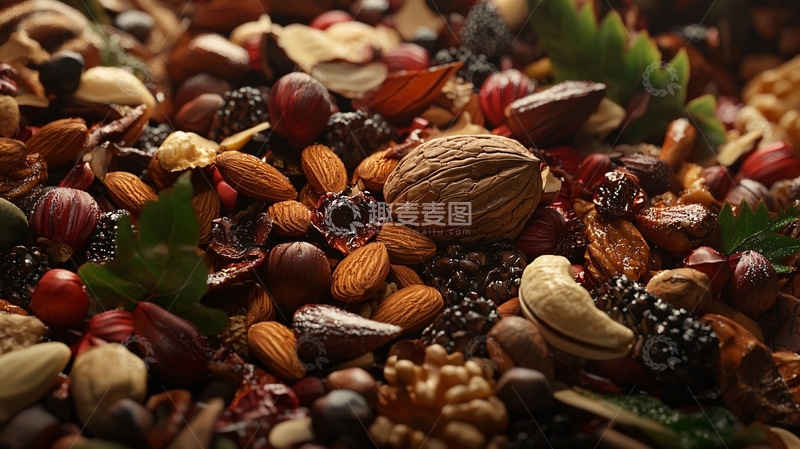 高清大图下载【趣麦麦图】混合坚果干果特写