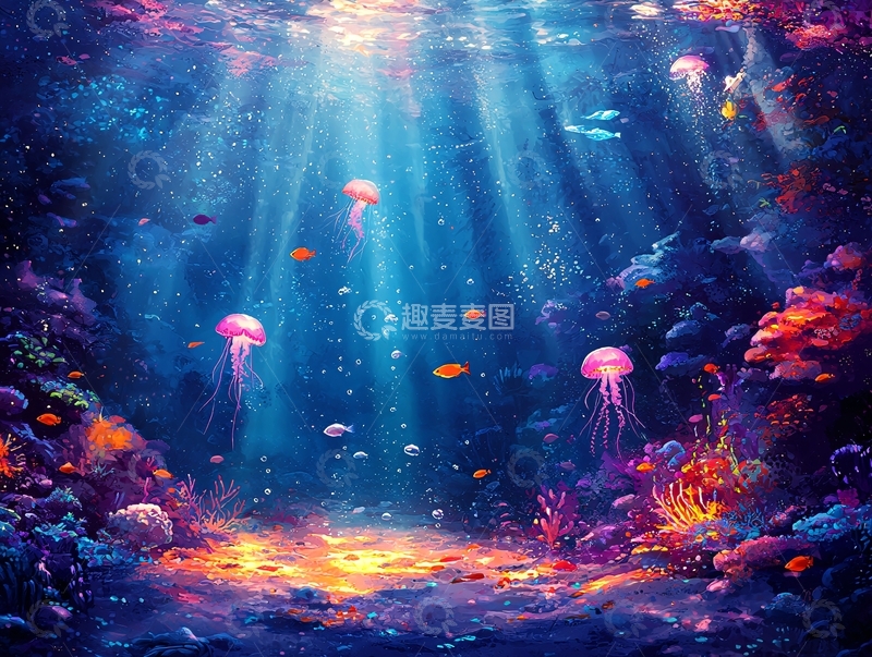 高清大图下载【趣麦麦图】水下世界绚丽场景
