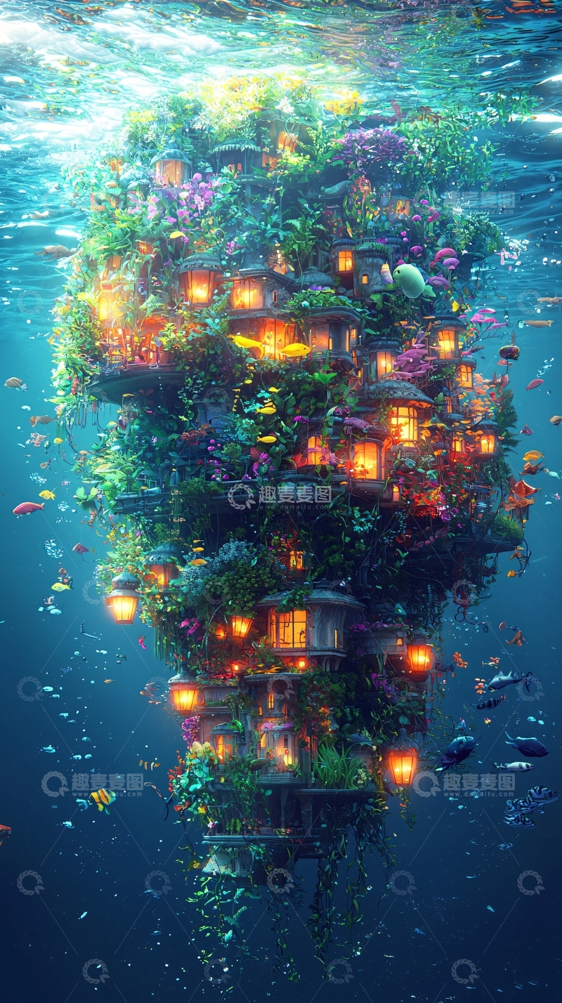 高清大图下载【趣麦麦图】海底梦幻小屋