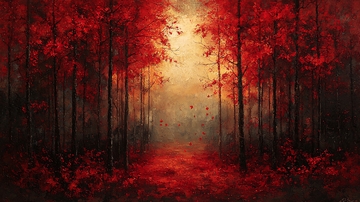 血色森林意境图