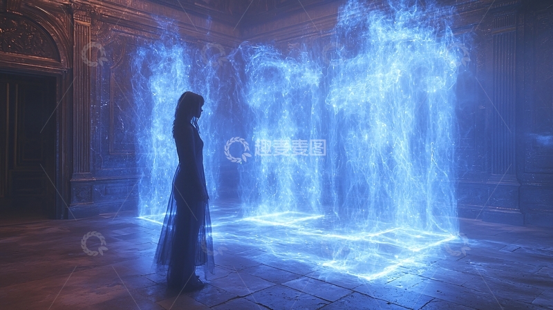 高清大图下载【趣麦麦图】蓝色火焰能量场