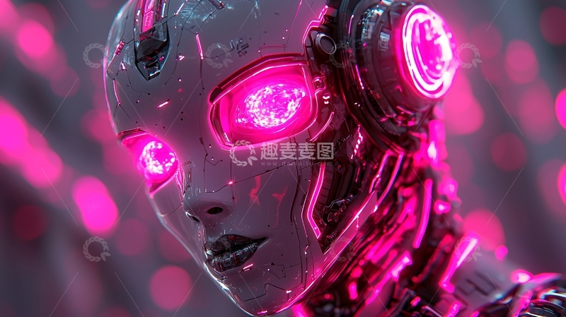 高清大图下载【趣麦麦图】未来感机器人少女