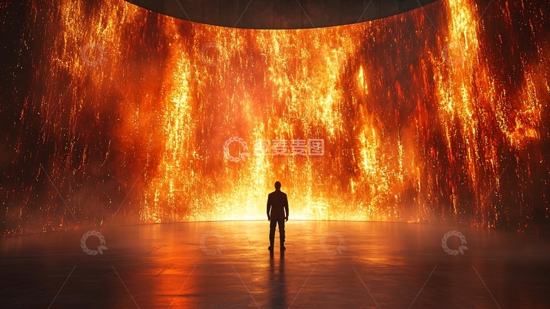 高清大图下载【趣麦麦图】火焰巨墙