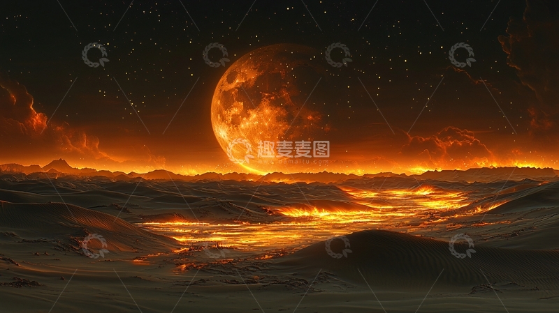 高清大图下载【趣麦麦图】燃烧的星球