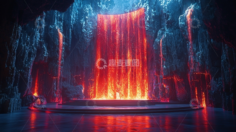 高清大图下载【趣麦麦图】火焰瀑布