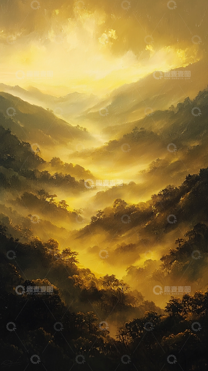 高清大图下载【趣麦麦图】金色山谷风景图