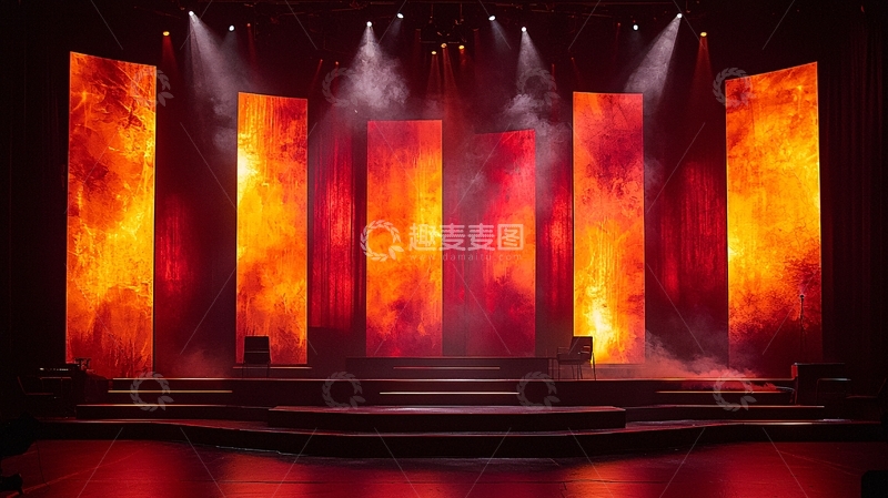 高清大图下载【趣麦麦图】舞台火焰背景