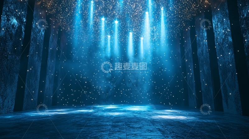 高清大图下载【趣麦麦图】蓝色光束梦幻场景
