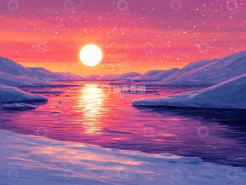 高清大图下载【趣麦麦图】极地日落
