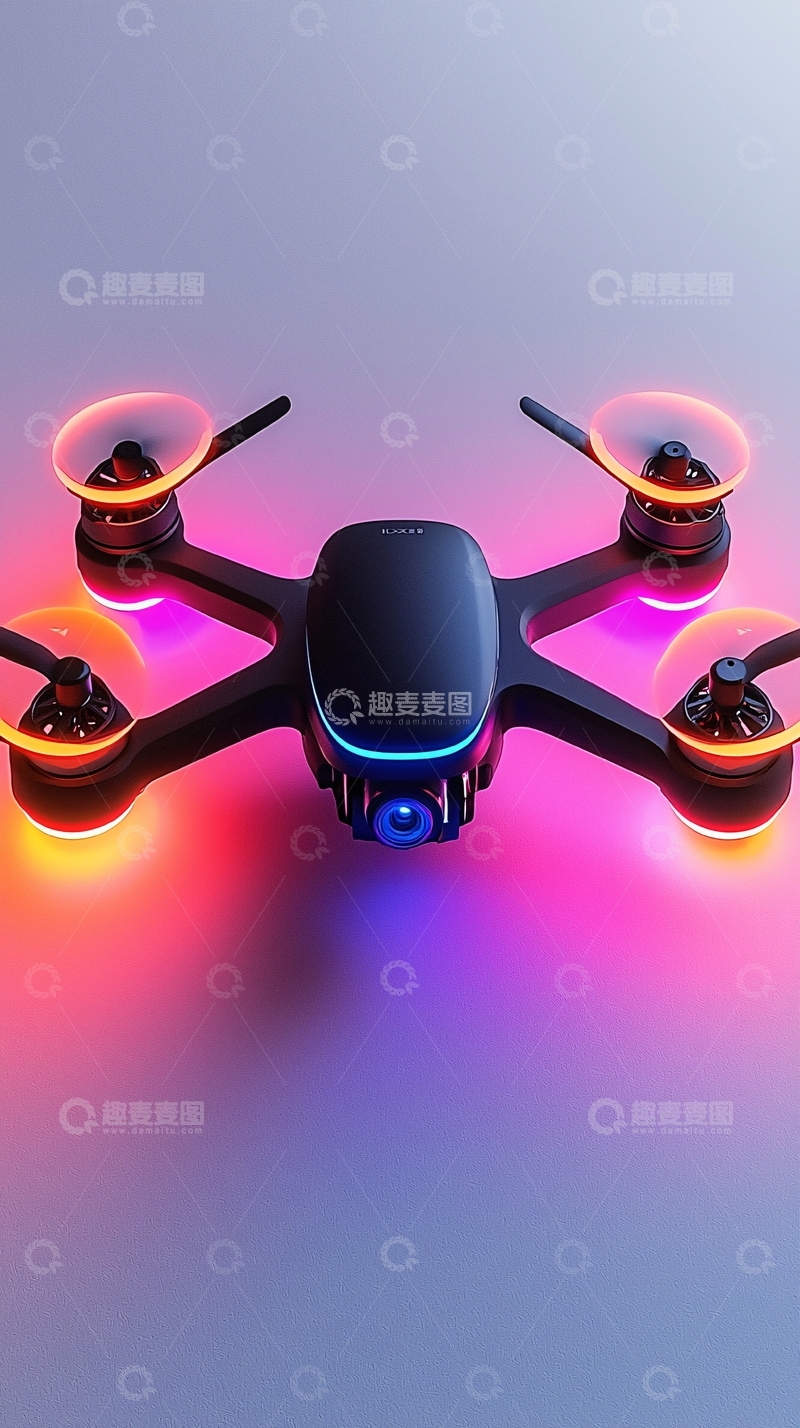 高清大图下载【趣麦麦图】炫酷灯光小型无人机