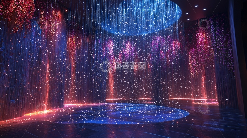 高清大图下载【趣麦麦图】梦幻绚丽光影瀑布