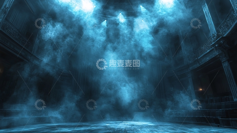 高清大图下载【趣麦麦图】蓝色烟雾神秘宫殿