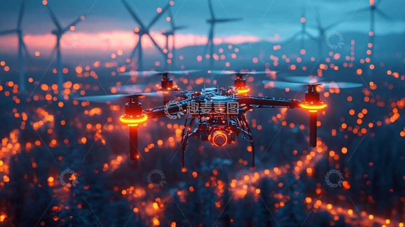 高清大图下载【趣麦麦图】未来科技感无人机
