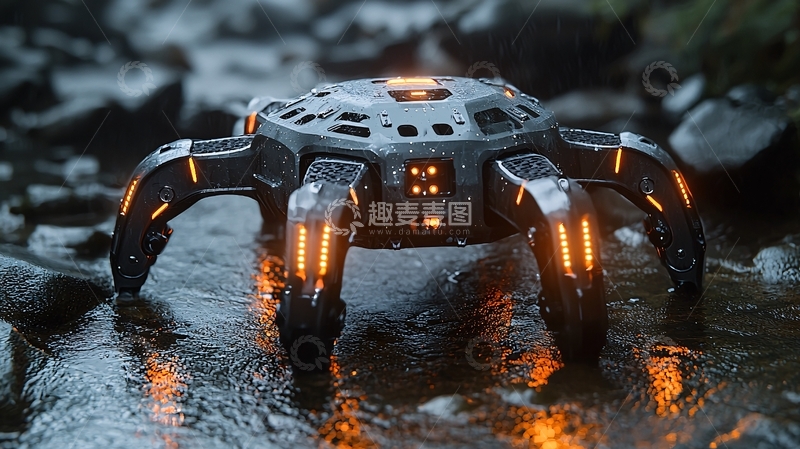 高清大图下载【趣麦麦图】未来科技感蜘蛛机器人