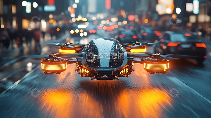 高清大图下载【趣麦麦图】未来城市飞行器