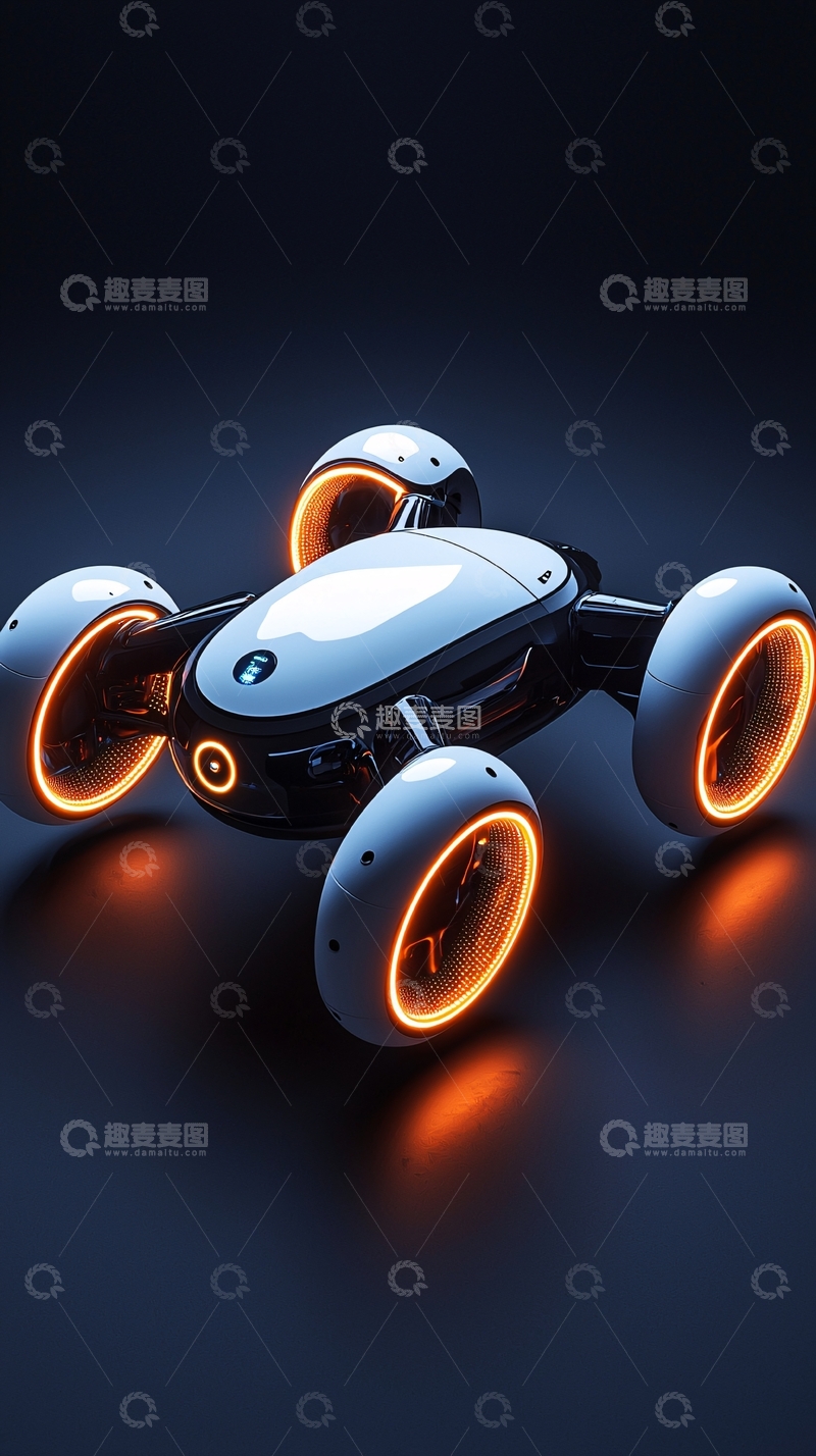 高清大图下载【趣麦麦图】未来科技感酷炫小型飞行器