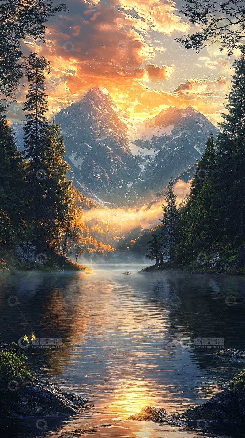 高清大图下载【趣麦麦图】湖光山色