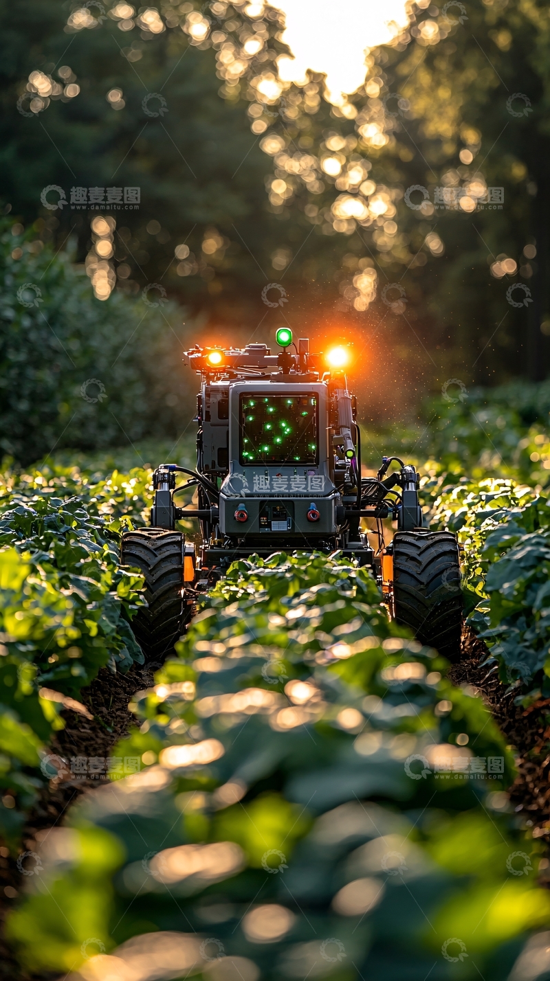 高清大图下载【趣麦麦图】田间作业机器人